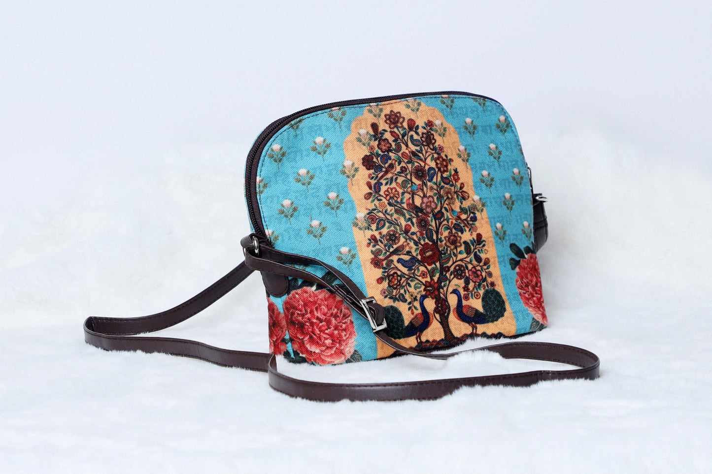 Canvas Sling Tree of Life Light Aqua