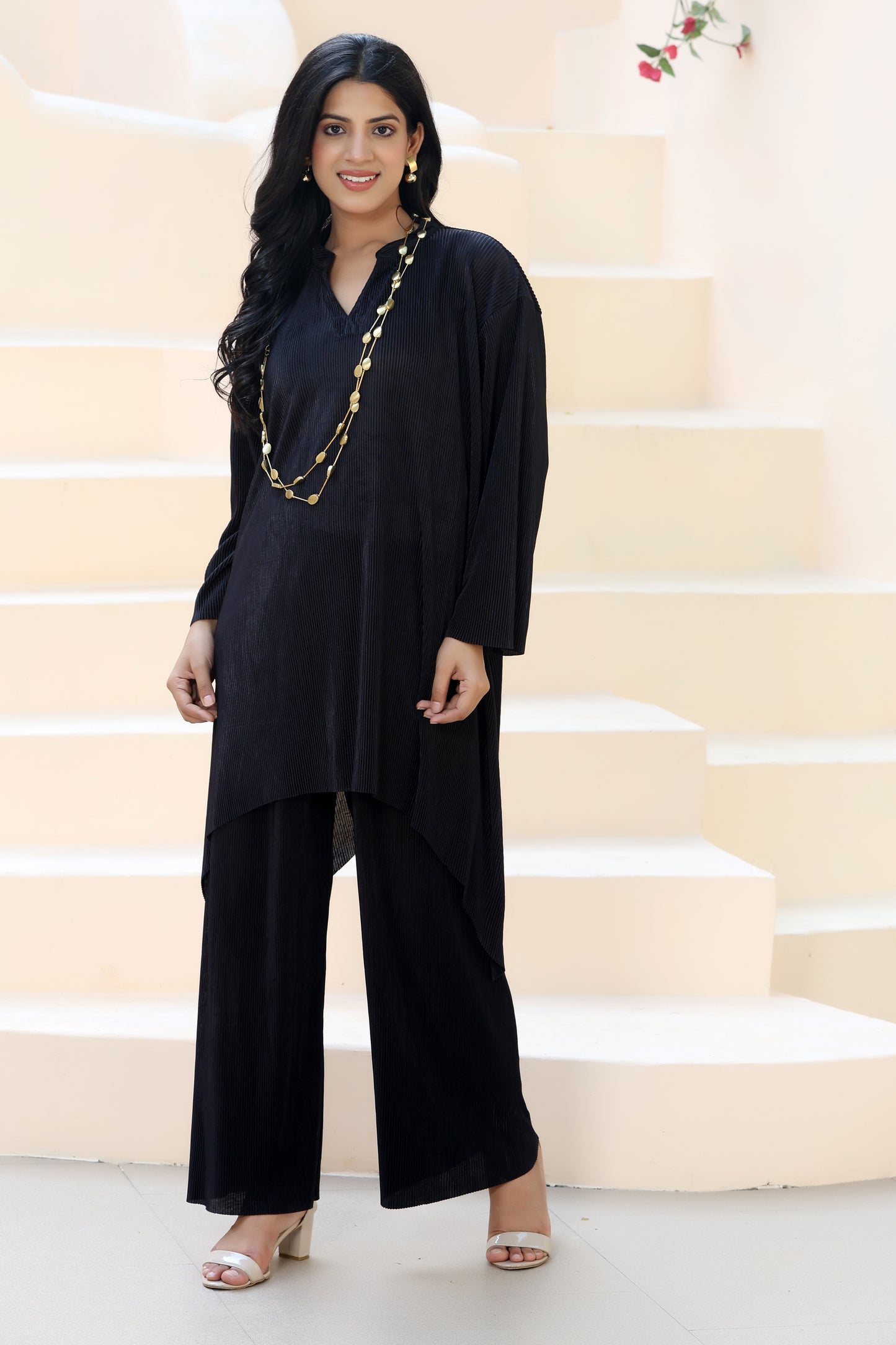 Flow Line Co-ord Set Black