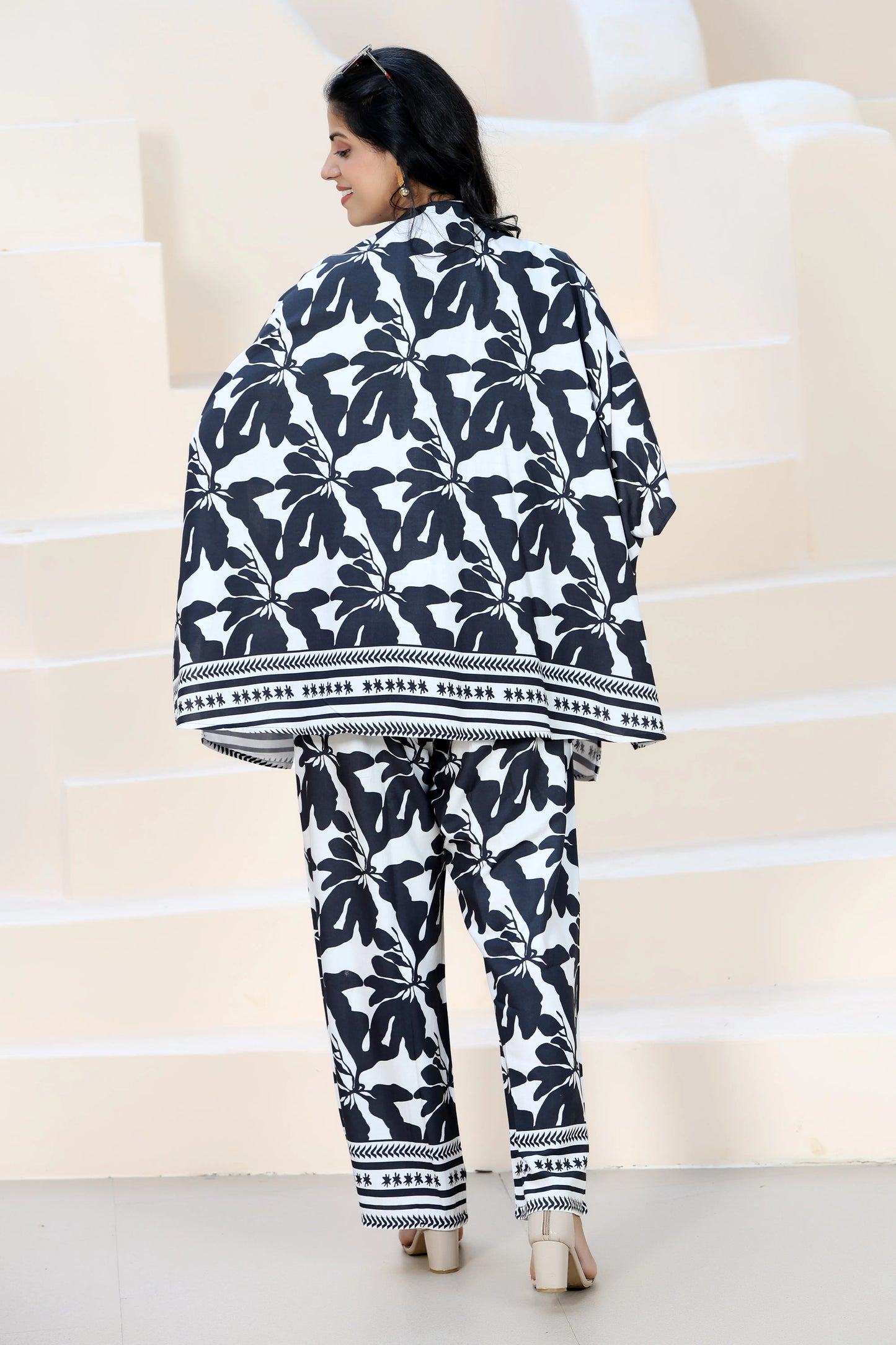 Hazel Kimono Set Black & White