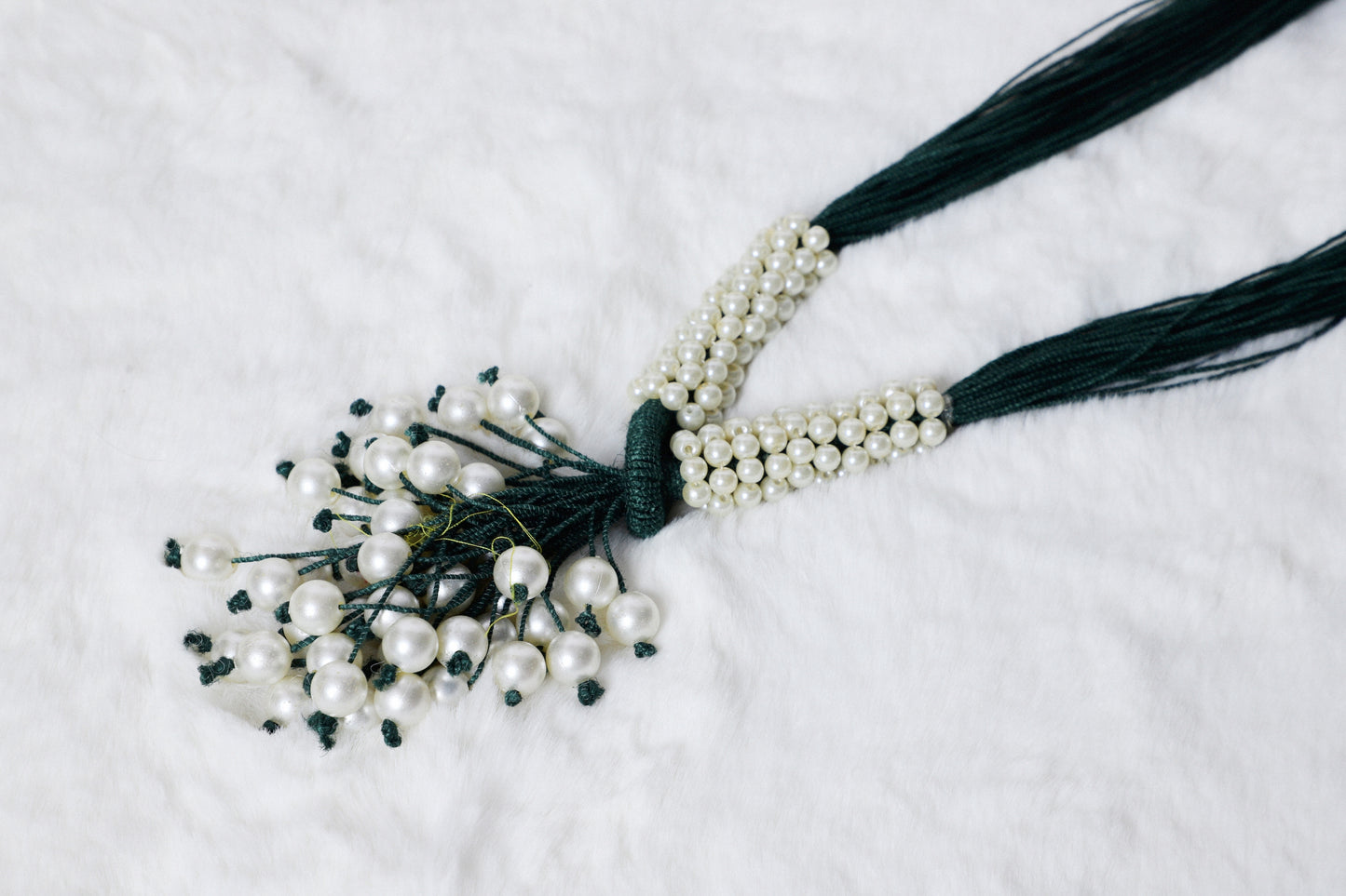 Necklace Pearl Angoori Dark Green