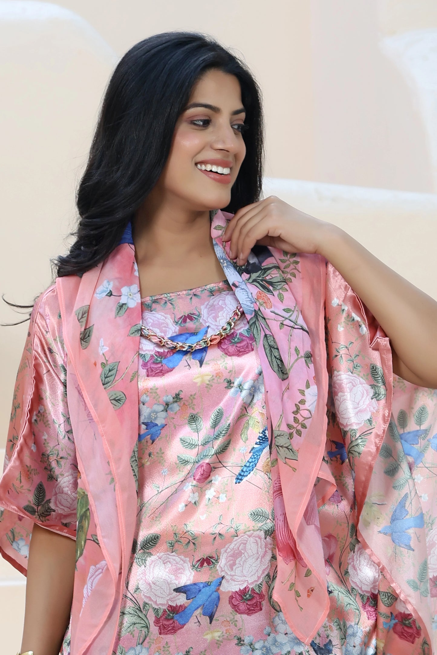 Tunic Top Garden Print Peach