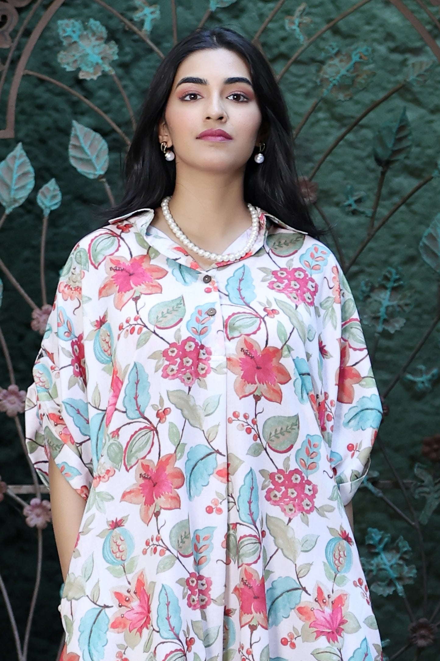 Boho Dress Cream Floral Print