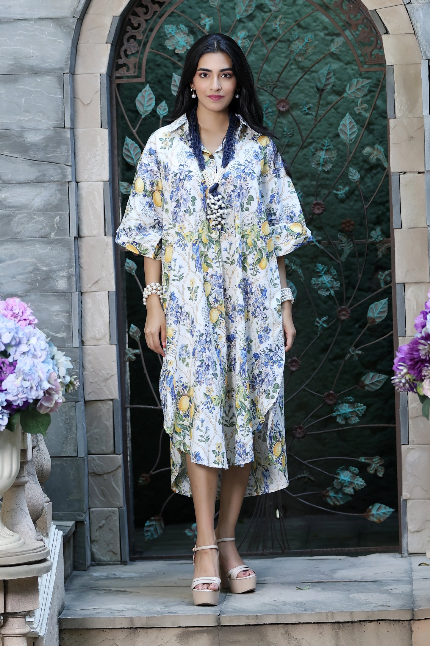 Boho Dress Lemon Print