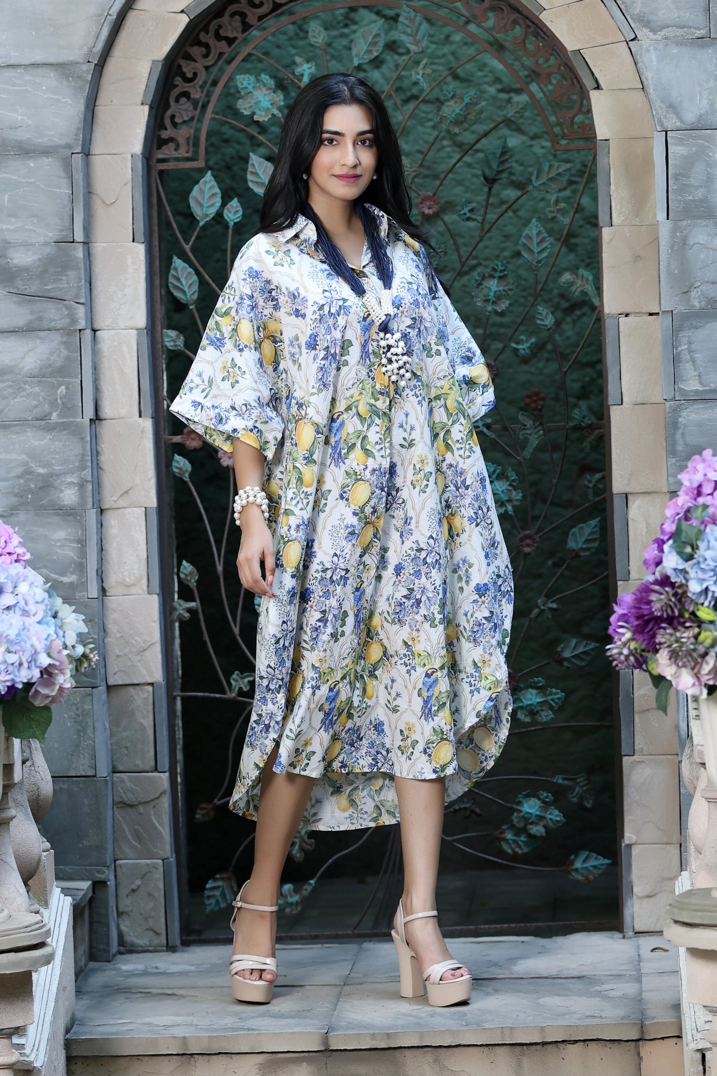 Boho Dress Lemon Print