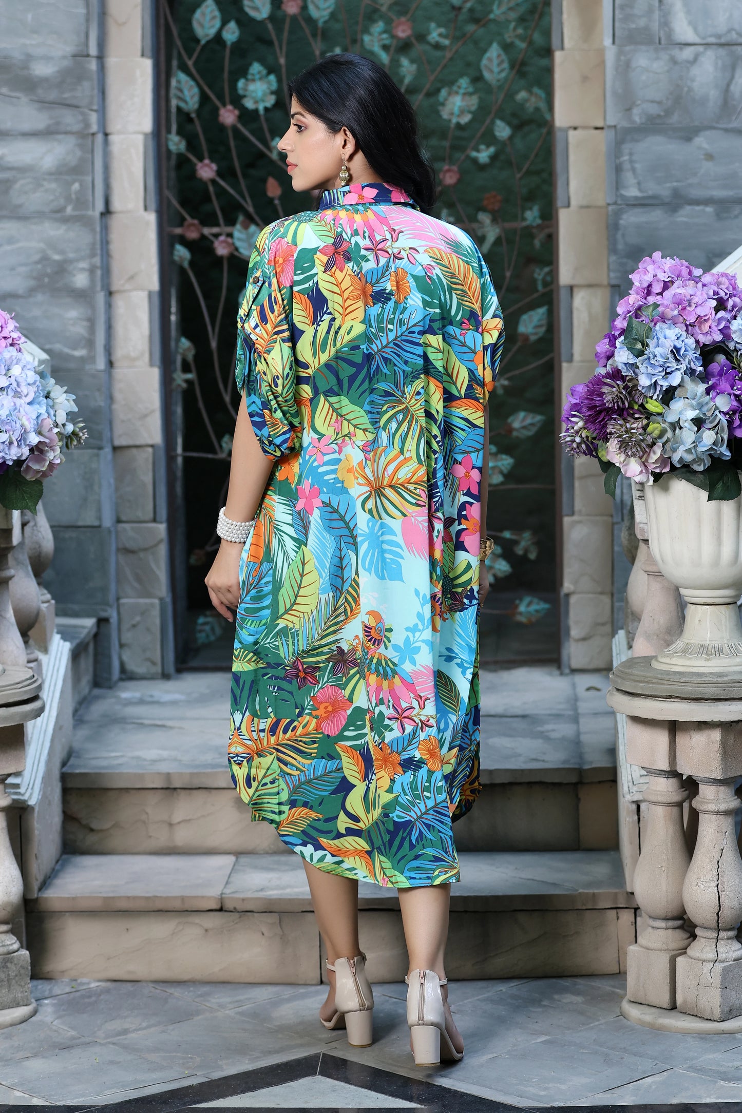 Boho Dress Parrot Print