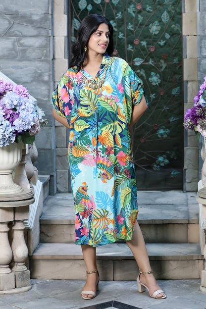 Boho Dress Parrot Print