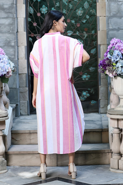 Boho Dress Pink Stripe