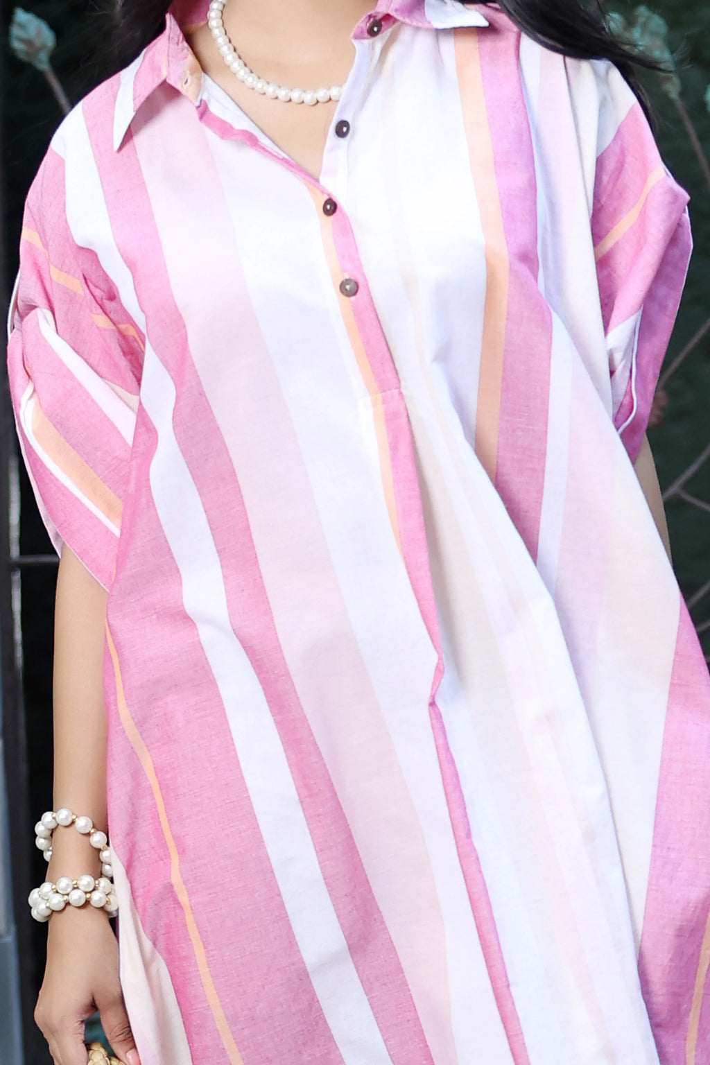 Boho Dress Pink Stripe