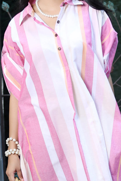 Boho Dress Pink Stripe