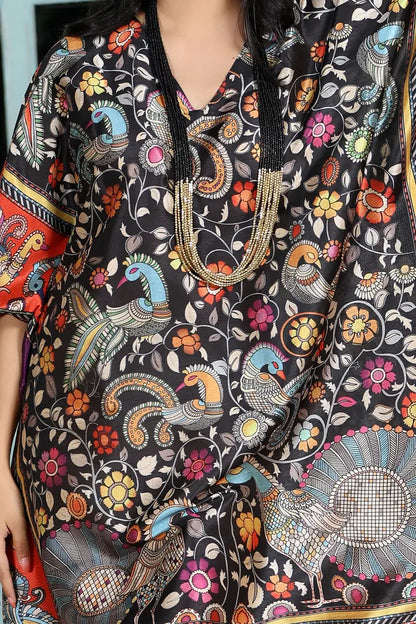 Boho Kaftan Black Madhubani