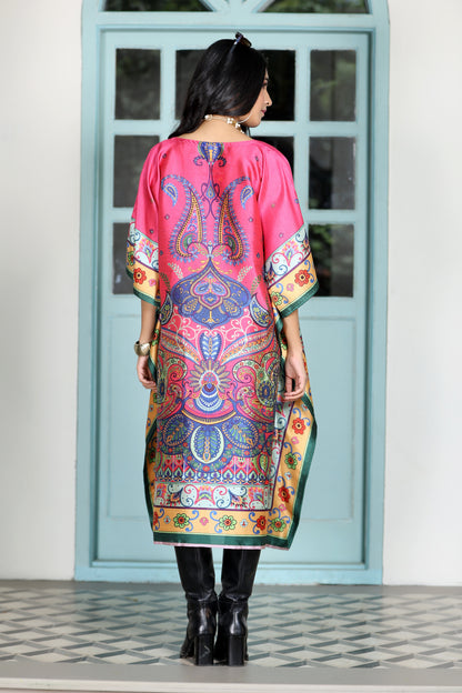 Boho Kaftan Fuscia Paisley