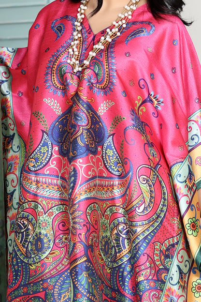 Boho Kaftan Fuscia Paisley