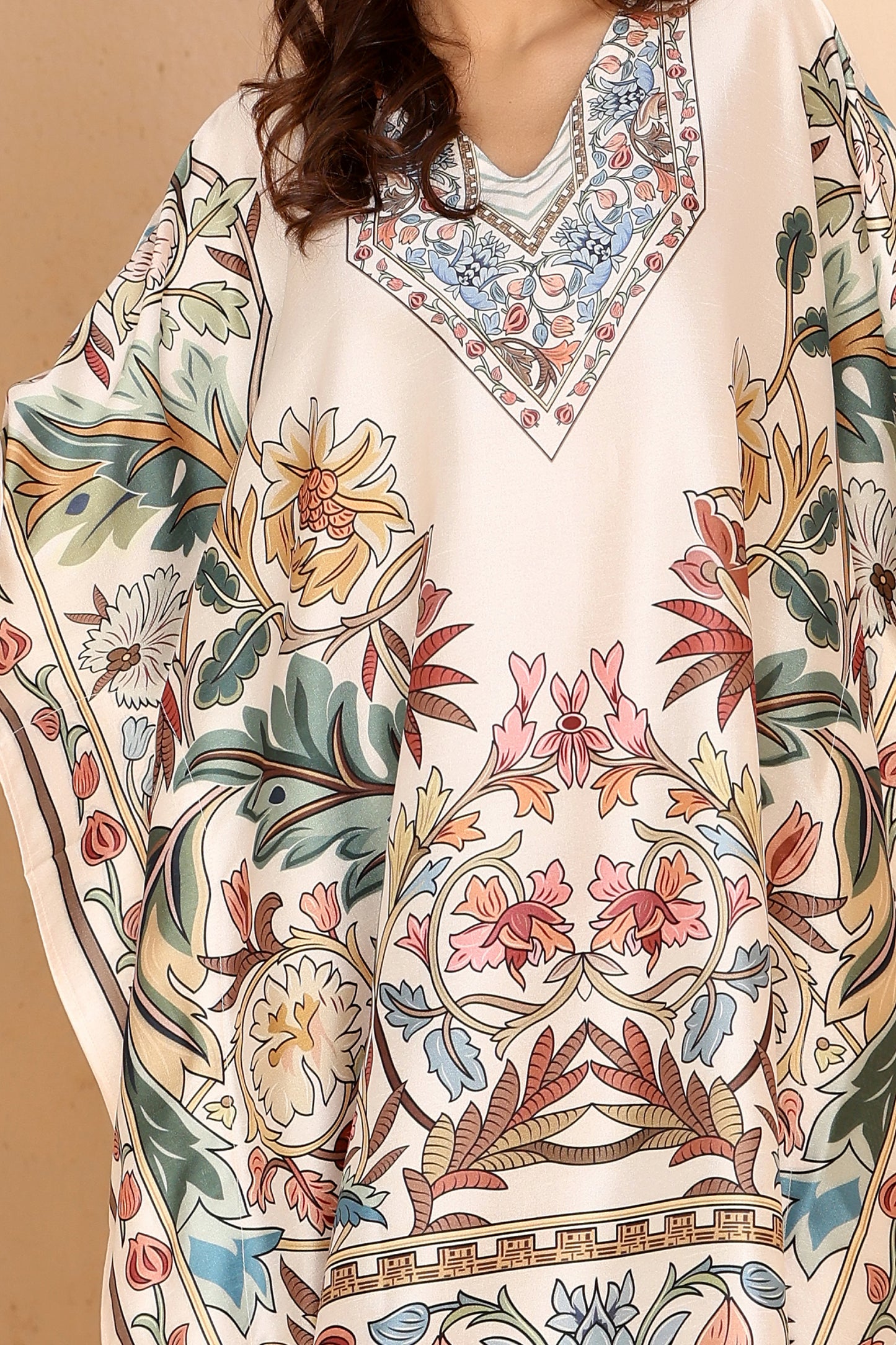 Boho Kaftan Golden Gow Cream