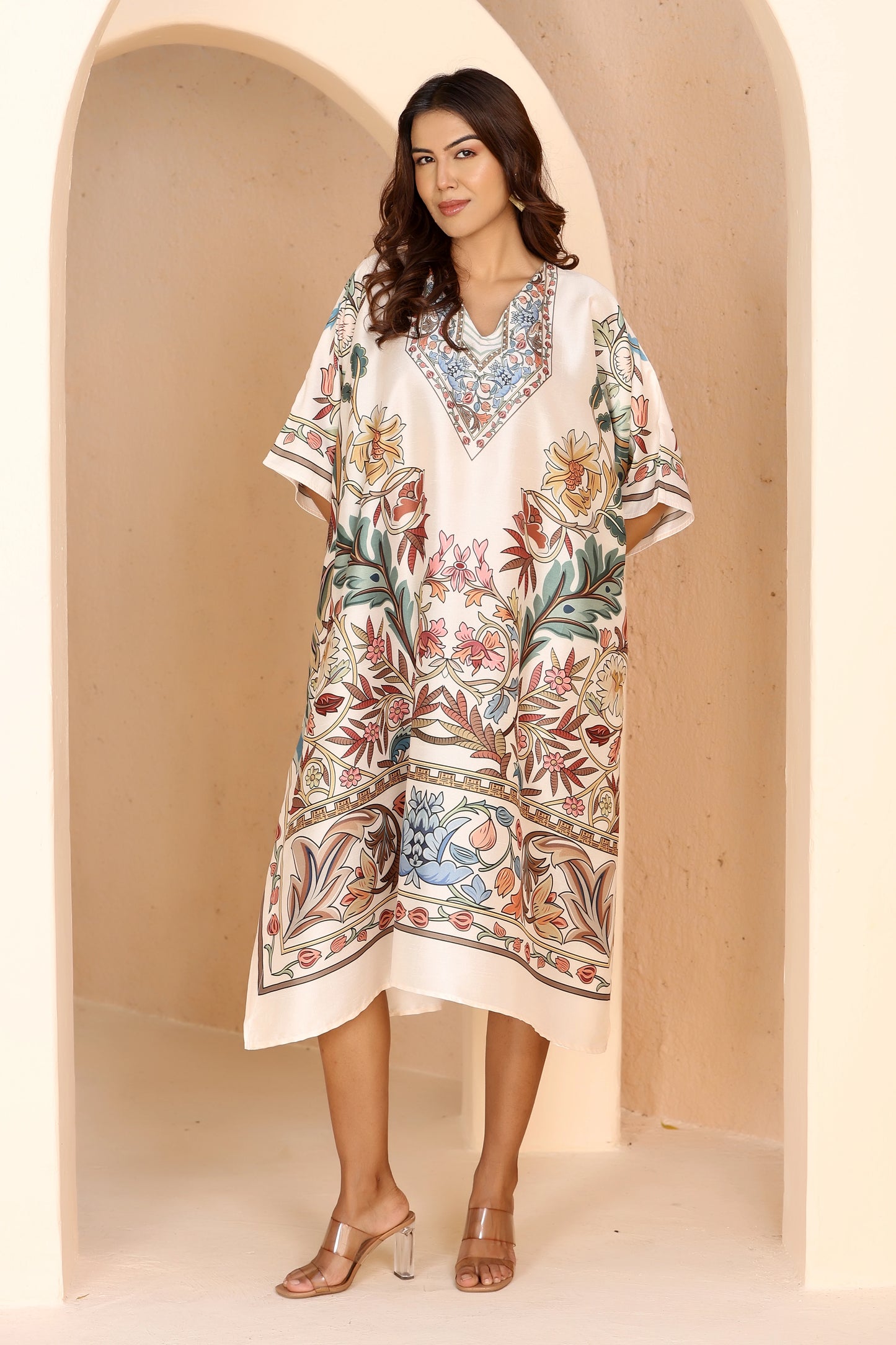 Boho Kaftan Golden Gow Cream