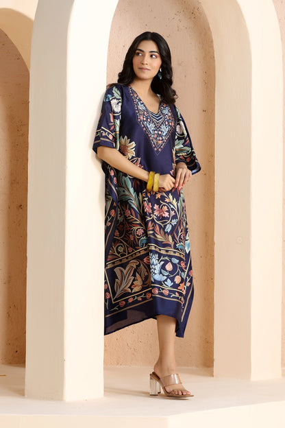 Boho Kaftan Golden Glow Navy Blue