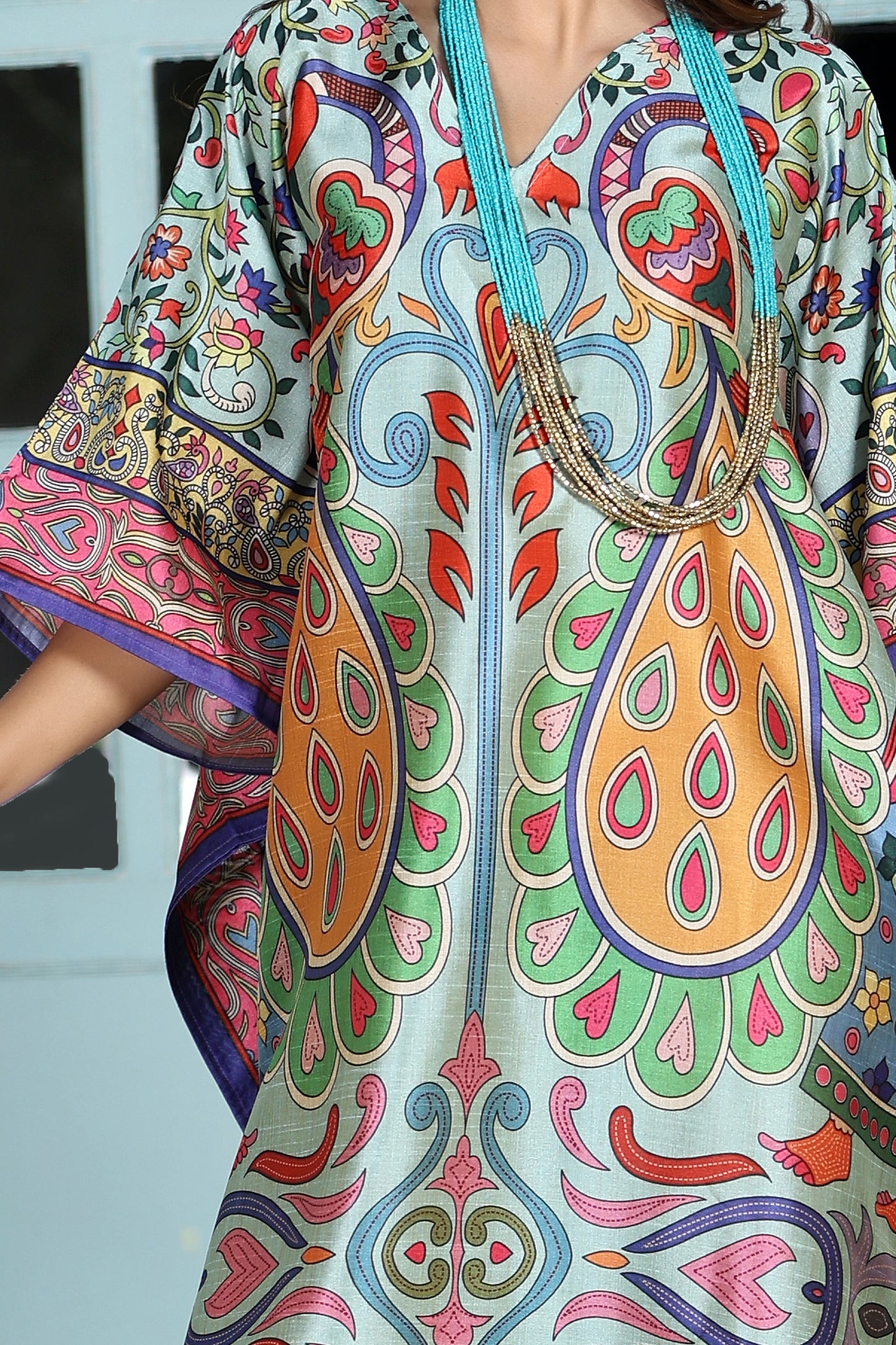 Boho Kaftan Peacock Light Aqua