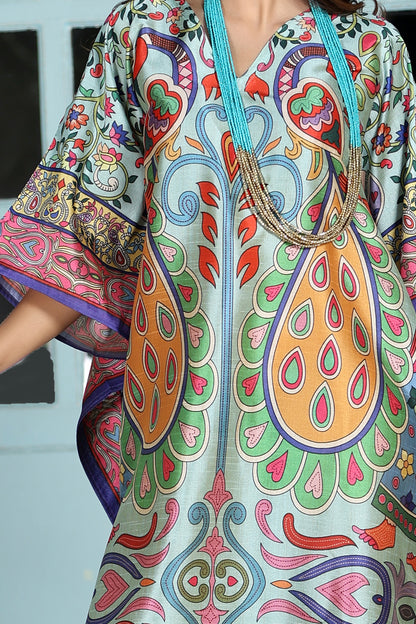 Boho Kaftan Peacock Light Aqua