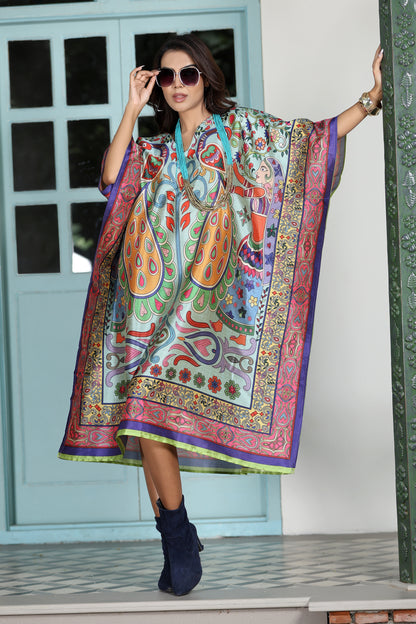 Boho Kaftan Peacock Light Aqua