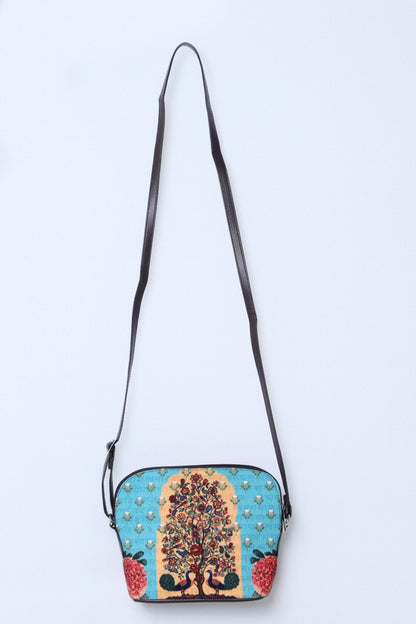 Canvas Sling Tree of Life Light Aqua