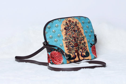 Canvas Sling Tree of Life Light Aqua