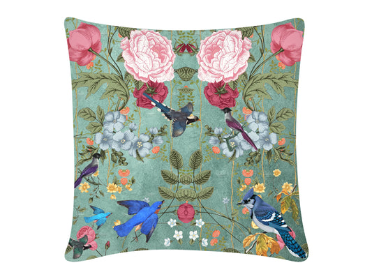 Cushion Covers Garden Print Aqua