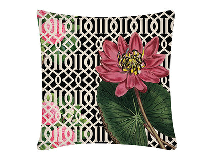 Cushion Covers Jaali Lotus B&W