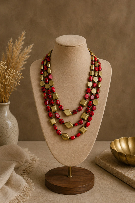 Necklace Red Bloom