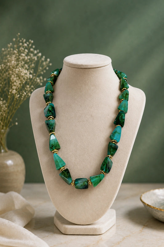 Necklace Uncut Green
