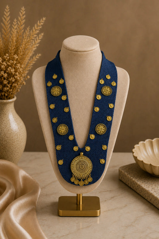 Necklace Jute Blue
