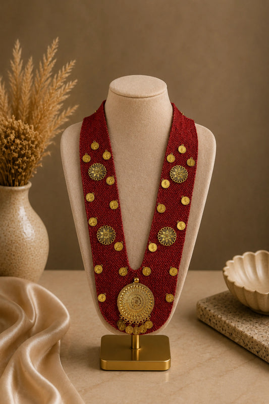 Necklace Jute Maroon