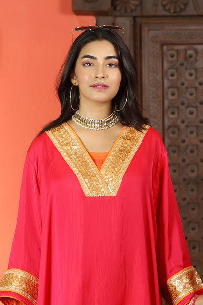 Emb Summer Cool Set Hot Pink with Orange Border