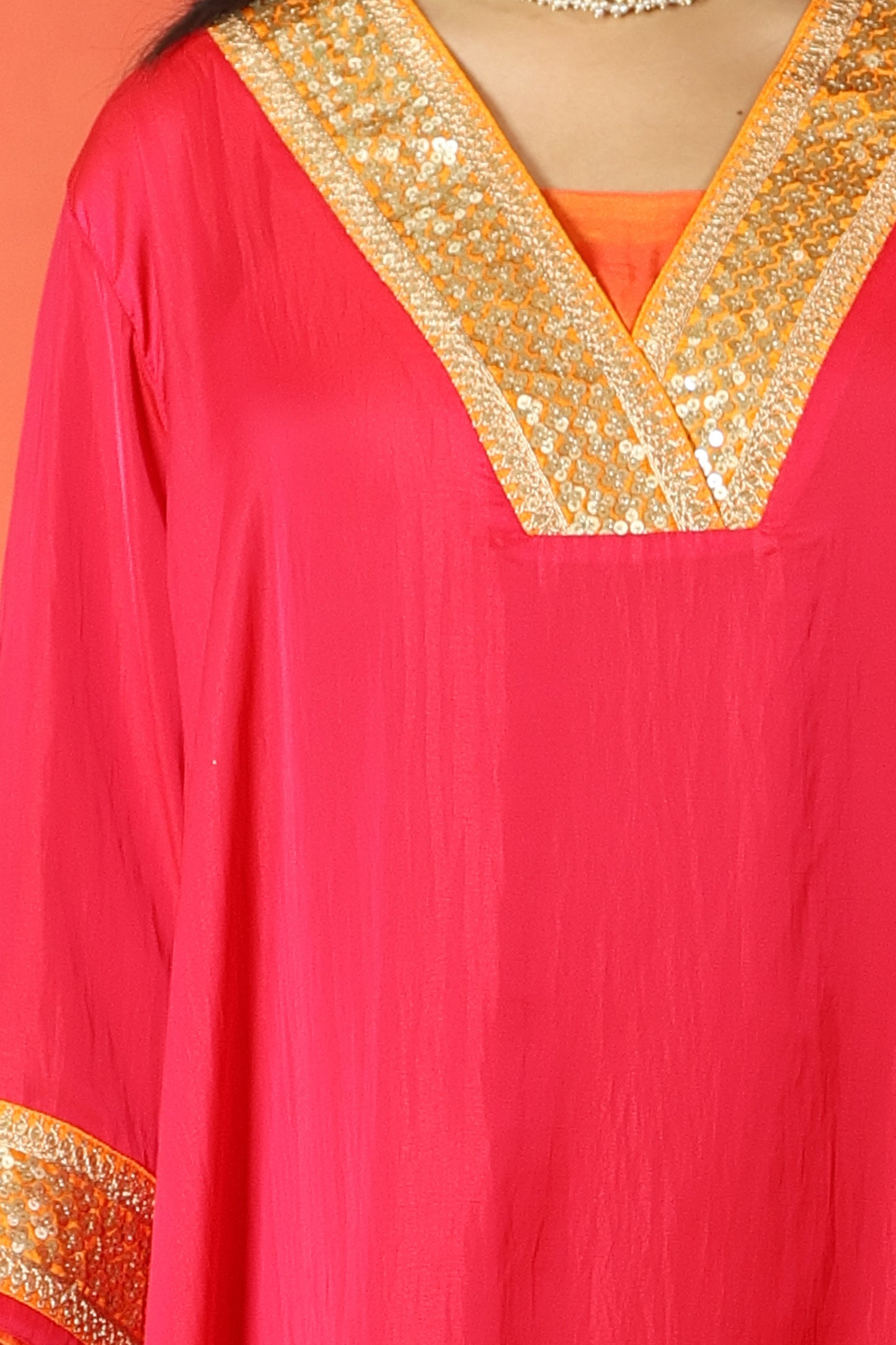 Emb Summer Cool Set Hot Pink with Orange Border