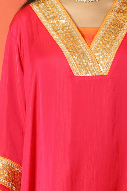 Emb Summer Cool Set Hot Pink with Orange Border
