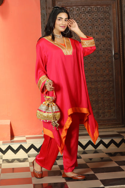 Emb Summer Cool Set Hot Pink with Orange Border
