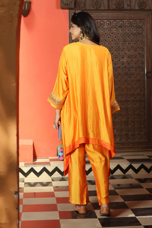 Emb Summer Cool Set Mango With Orange Border