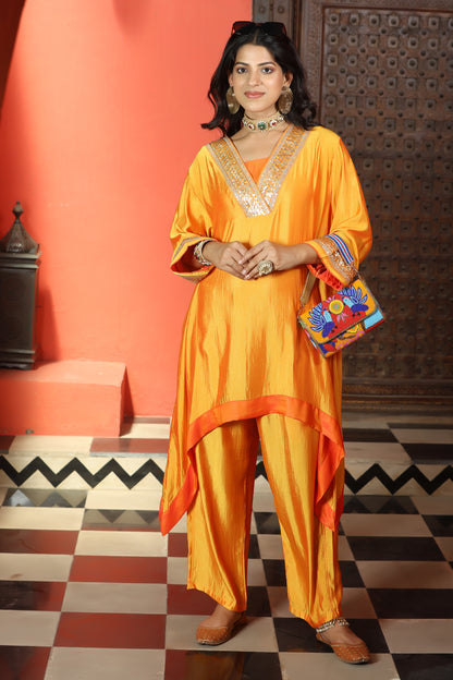 Emb Summer Cool Set Mango With Orange Border