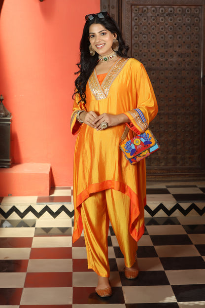 Emb Summer Cool Set Mango With Orange Border