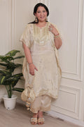 Emb Tissue Kaftan Cream