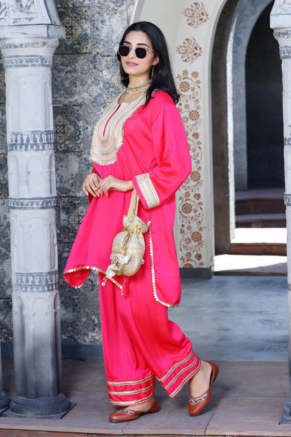 Farshi Salwar Set Hot Pink