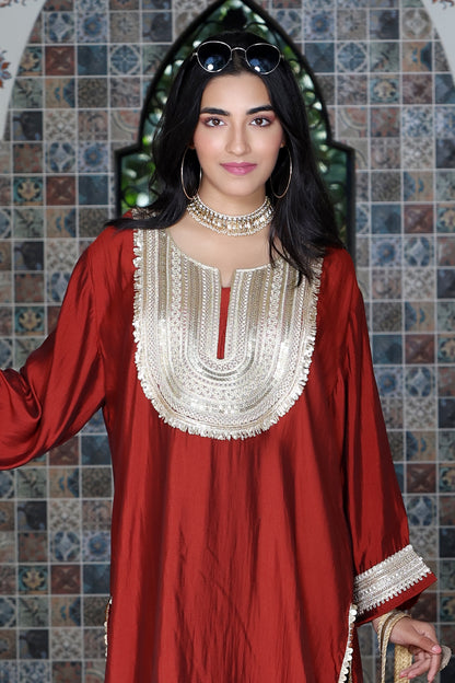 Farshi Salwar Set Maroon