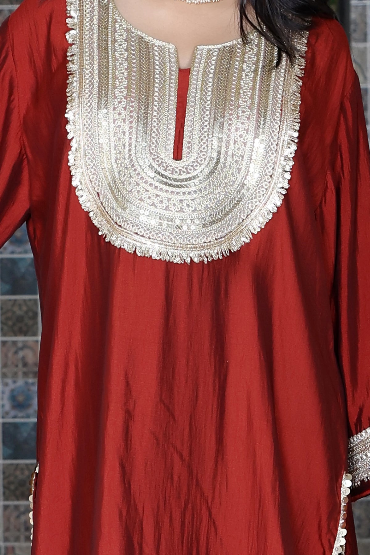 Farshi Salwar Set Maroon