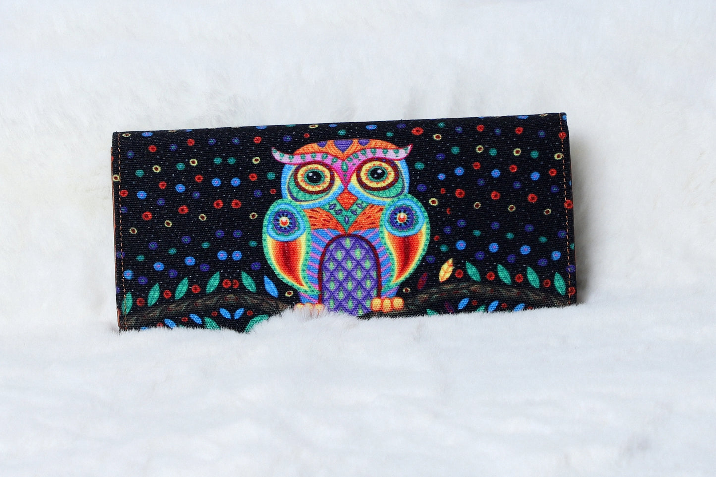 Flap Wallet Single Black Owl