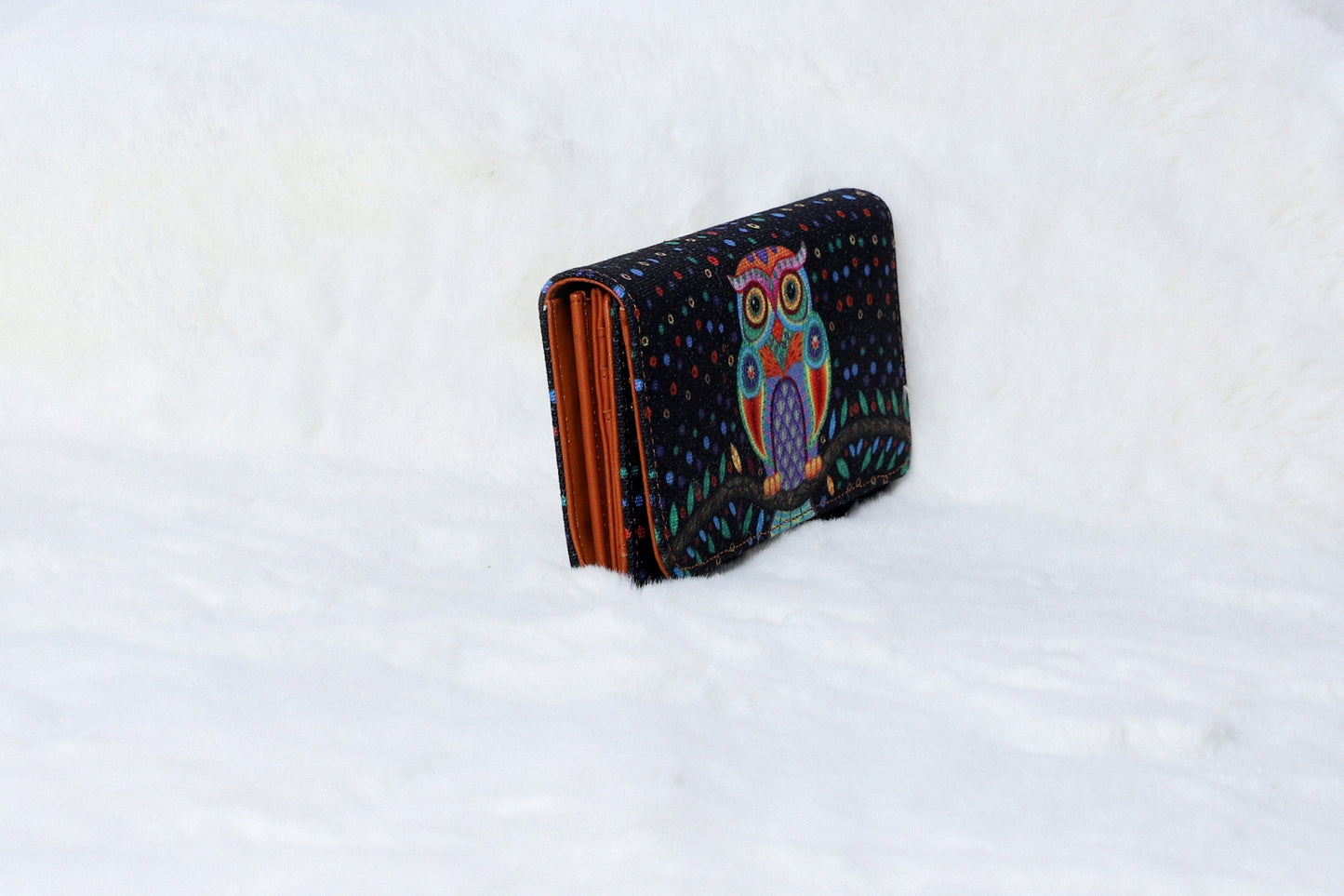 Flap Wallet Single Black Owl