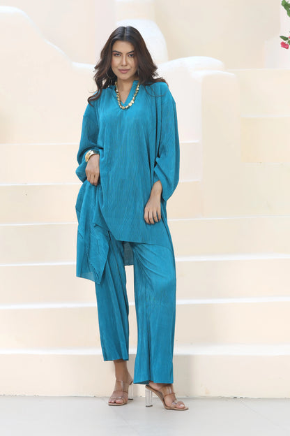 Flow Line Co-ord Set Aqua