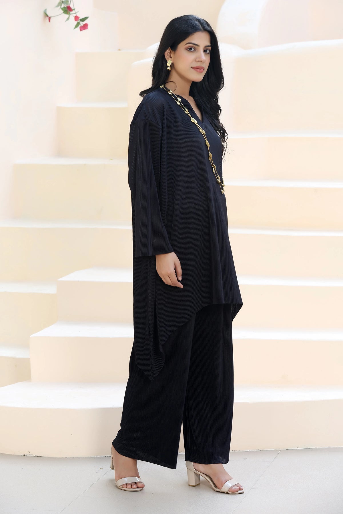 Flow Line Co-ord Set Black