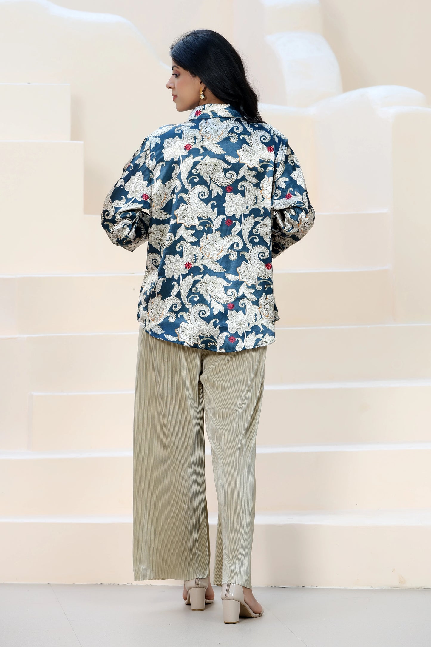 Golden Hour Shirt Paisley Blue