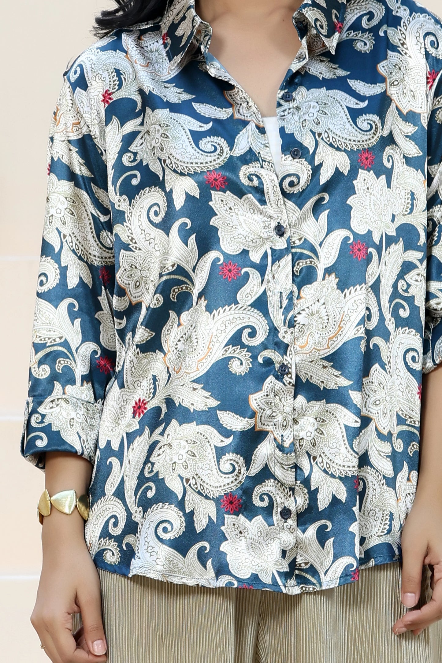 Golden Hour Shirt Paisley Blue