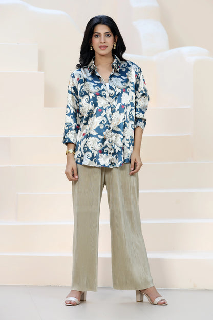 Golden Hour Shirt Paisley Blue