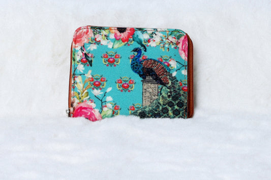 Half Wallet Single Peacock Aqua