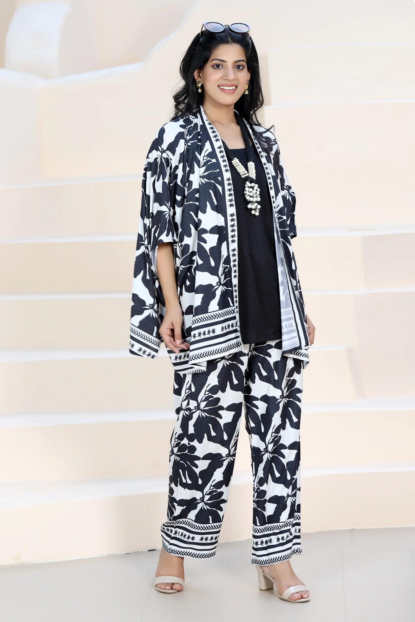 Hazel Kimono Set Black & White